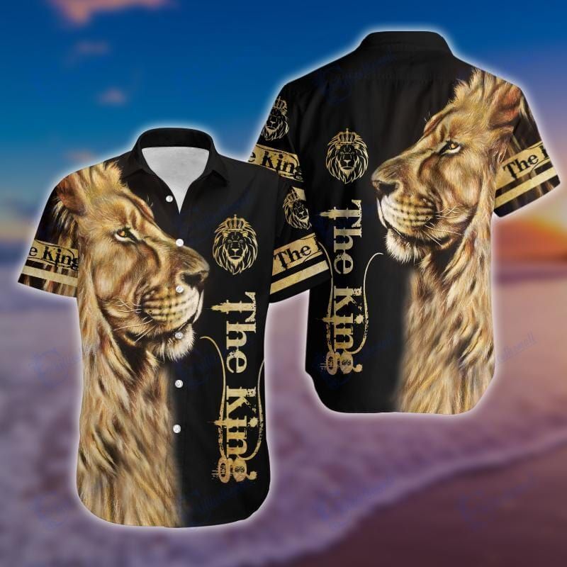 The King Lion Black Hawaiian Aloha Shirts