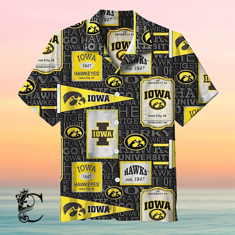 University Of Iowa With Vintage Pennant Design Hawaiian Shirt