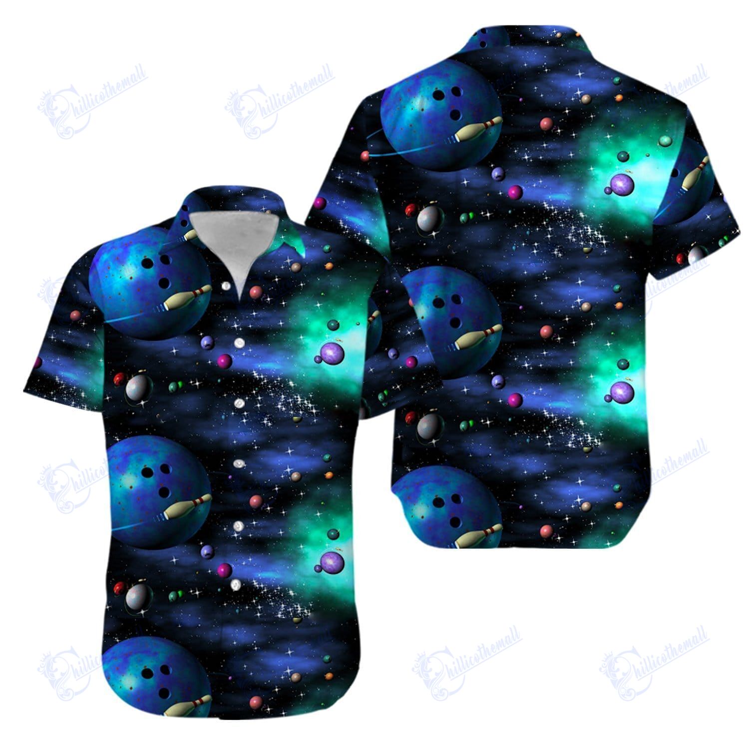 Bowling Galaxy The Universe Hawaiian Aloha Shirts