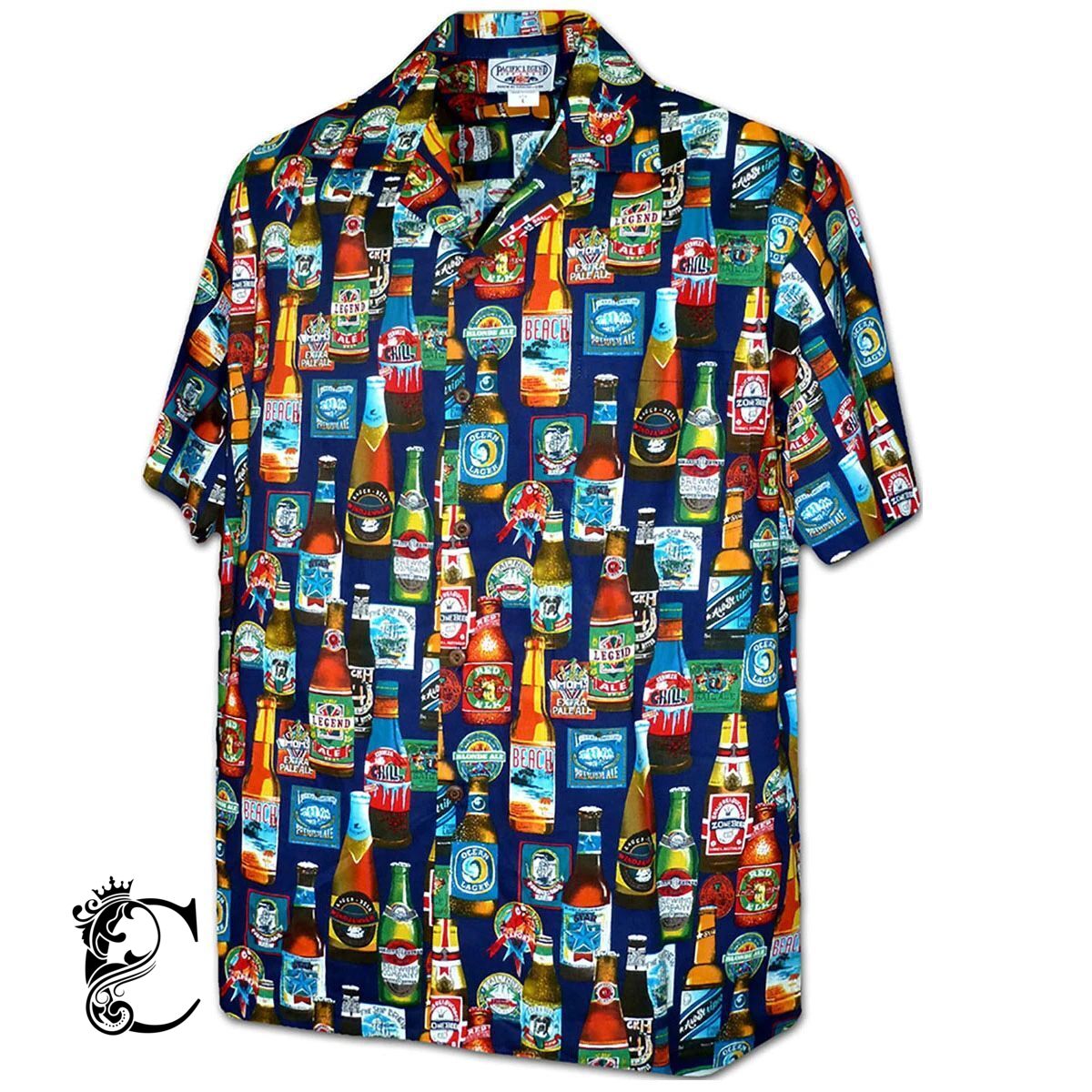 Beer Blast Navy Hawaiian Shirt