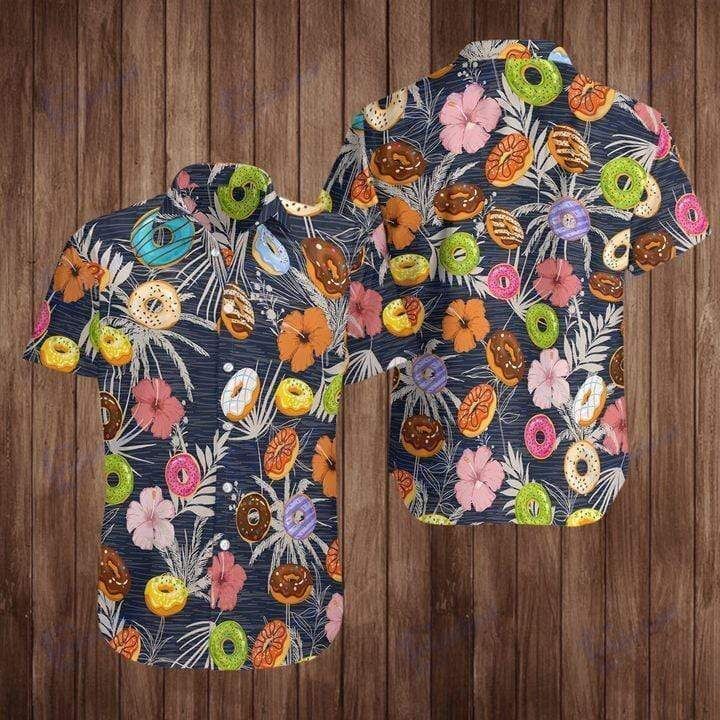 Beach Shirt Doughnut Tropical Unisex Hawaiian Aloha Shirts- Chillicothemall