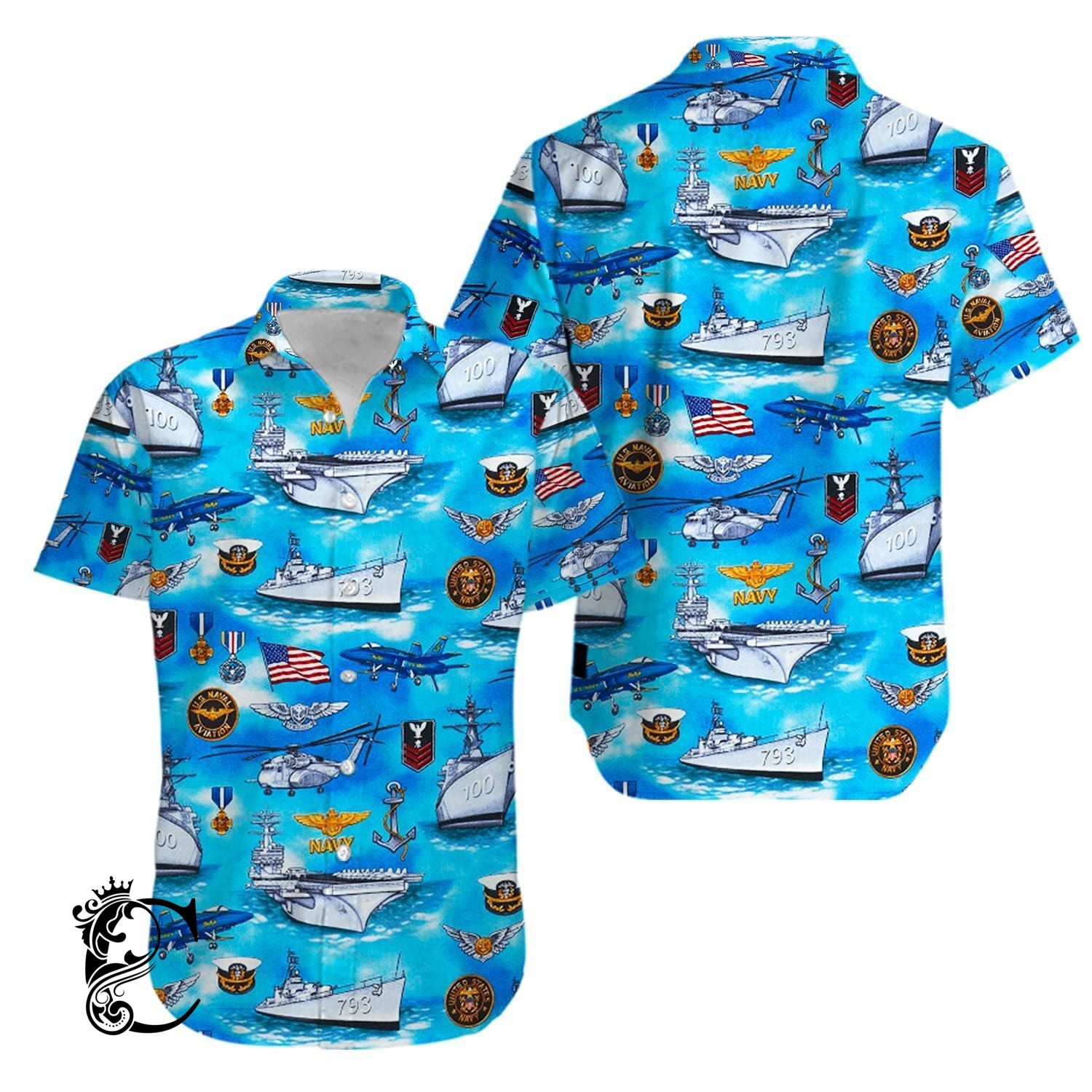 Us Navy Veteran Fourth Of July Hawaiian Shirts