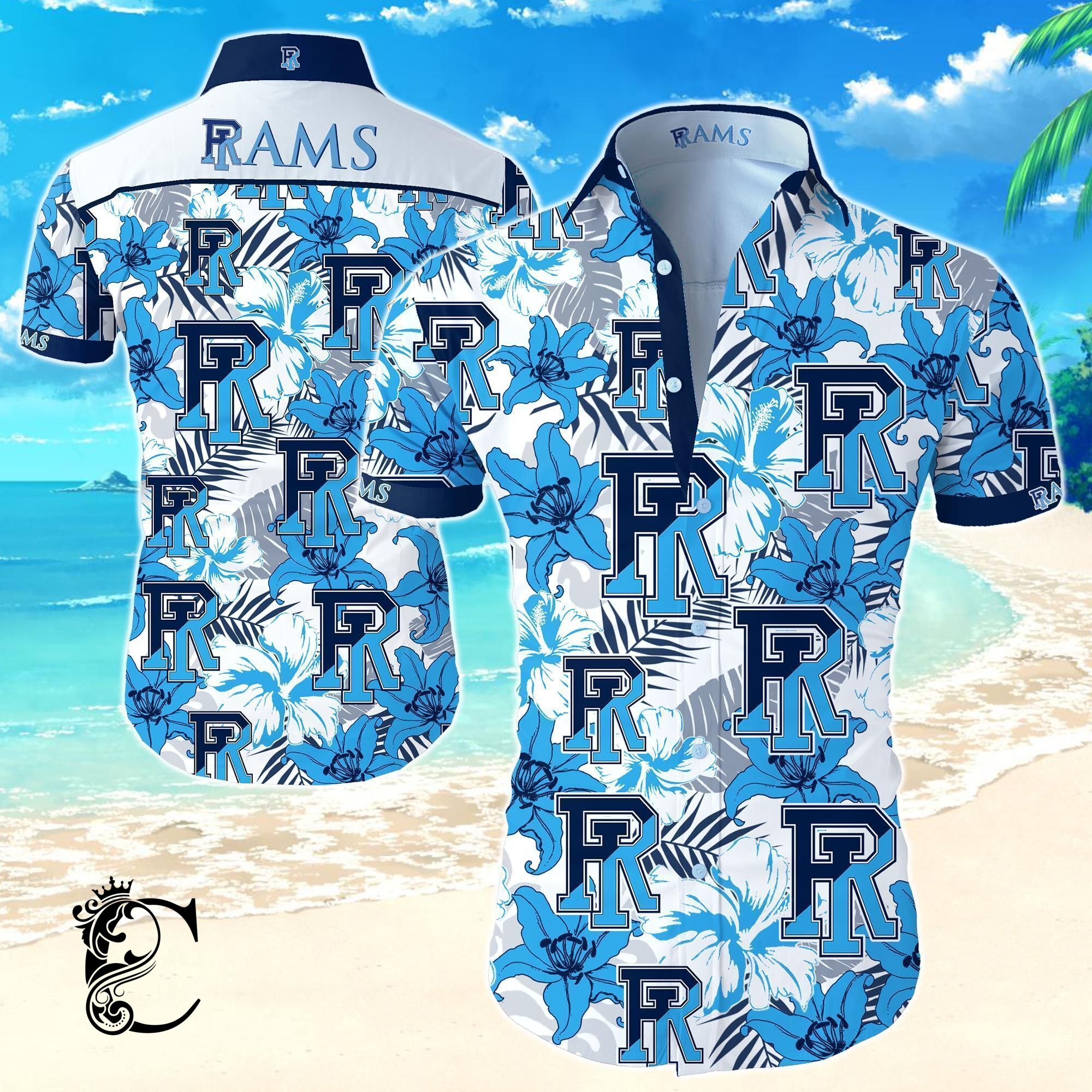 Beach Shirt Rhode Island Rams Hawaiian Shirt- Chillicothemall