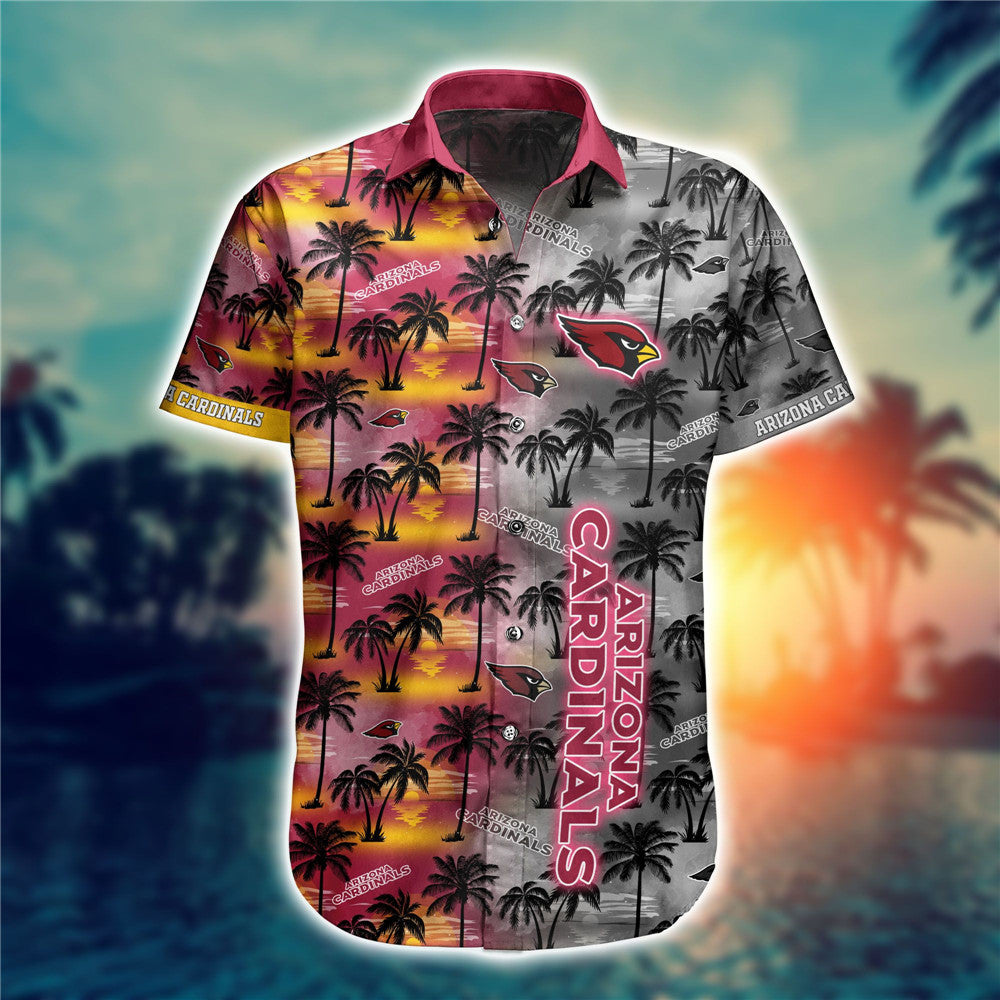 Arizona Cardinals Hawaiian Shirt Palm Tree Pattern