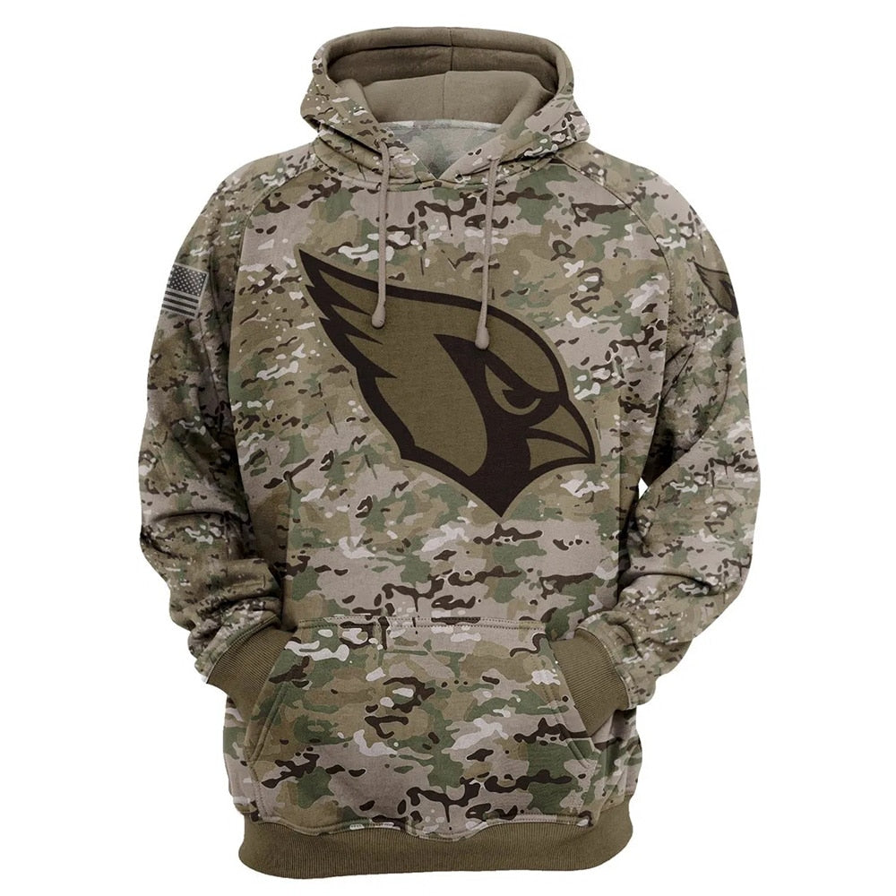 Arizona Cardinals Hoodie Camo Printed 3D Pullover Zip Up Hoodies