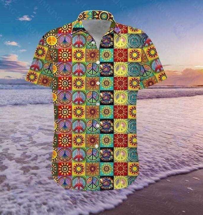 Beach Shirt Find Hawaiian Aloha Shirts Hippie Pattern- Chillicothemall