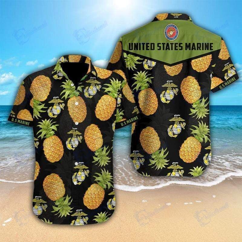 Beach Shirt Hawaiian Aloha Shirts Us Marine Pineapple- Chillicothemall