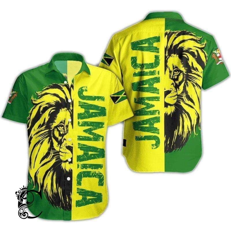 Beach Shirt Buy Hawaiian Aloha Shirts Jamaica Lion- Chillicothemall