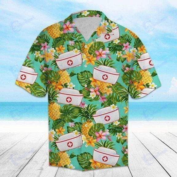 Beach Shirt Nurse Pineapple Tropical Hawaiian Aloha Shirts- Chillicothemall