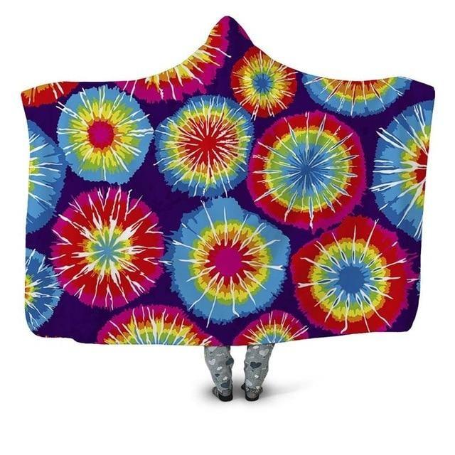 Tie Dye Fireworks Blanket Hoodie