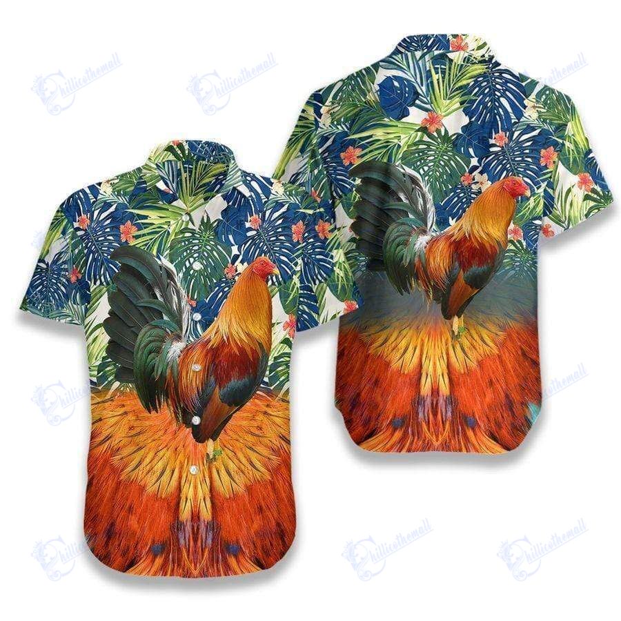 Beach Shirt Hawaiian Aloha Shirts Rooster- Chillicothemall