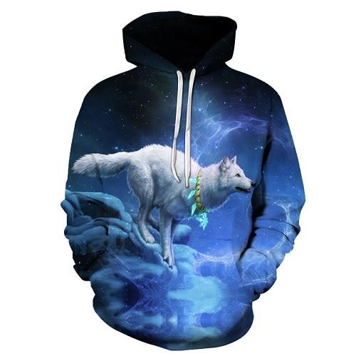 White Magical Wolf Hoodie