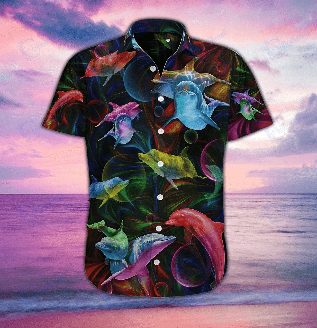 Beach Shirt Find Hawaiian Aloha Shirts Fantastic Dolphin- Chillicothemall