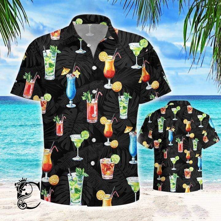 Beach Shirt Shop Drinking Juice Hawaiian Shirts- Chillicothemall