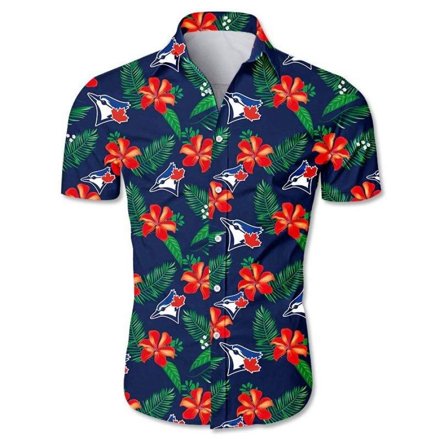 Toronto Blue Jays Hawaiian Shirt Short Sleeve Slim Fit Body