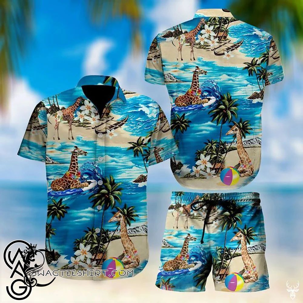 Beach Shirt Beach Hawaii Giraffe Hawaiian Shirt- Chillicothemall