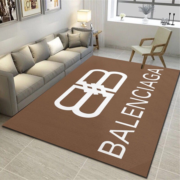 Balenciaga Logo Inspired Area Rug, Living Room Carpet, Floor Mat Home Decor