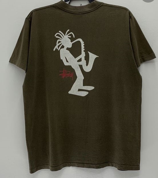 Vintage 90s Stussy Saxophone Dreadlock T-shirt Outfit