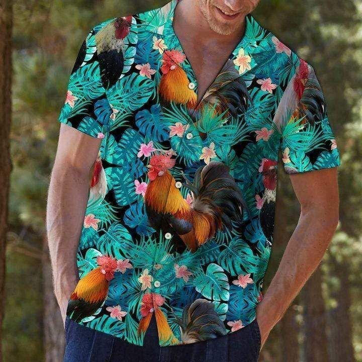 Beach Shirt Tropical Chicken Hawaiian Aloha Shirts- Chillicothemall