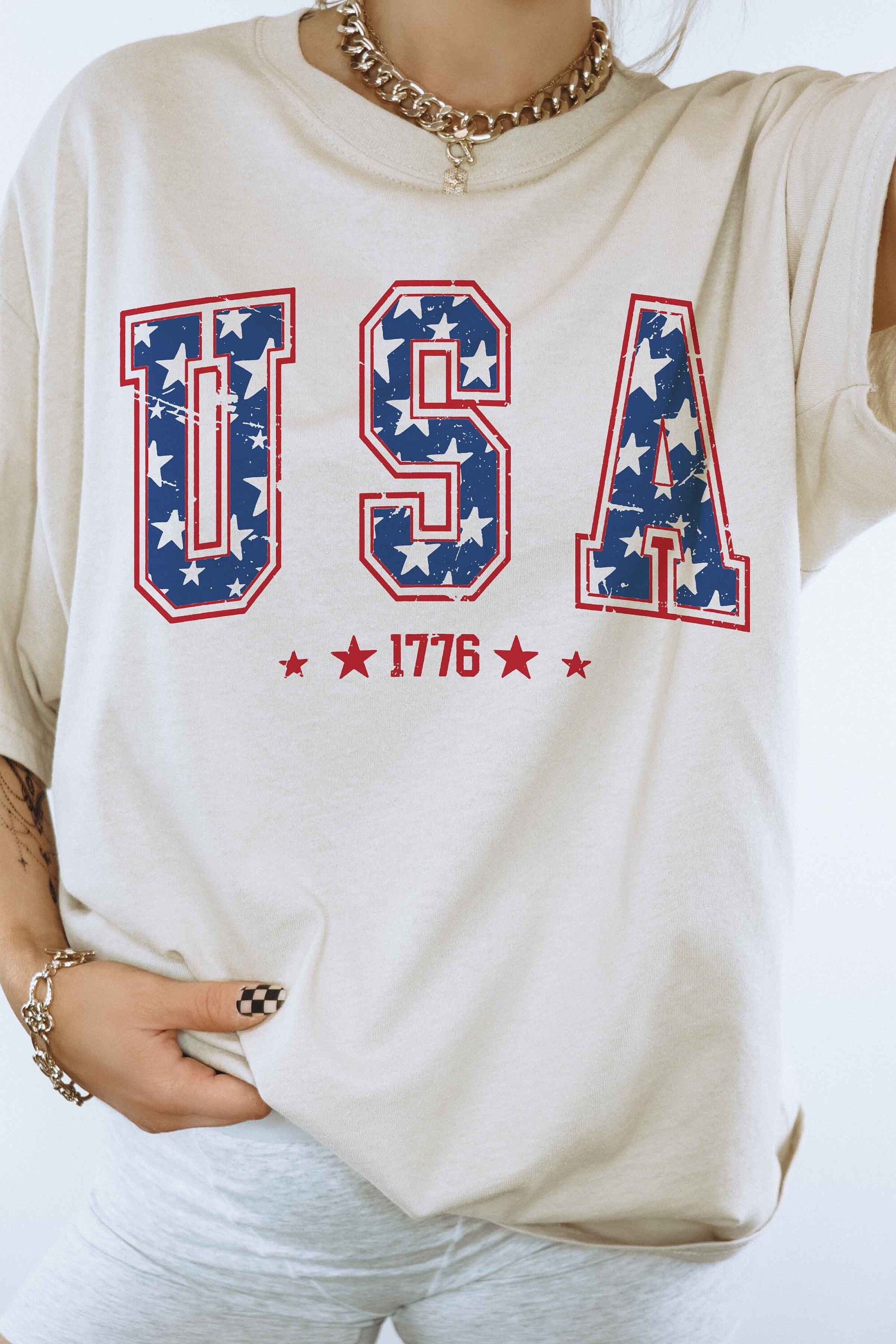 USA 1776 Shirt Trendy Clothing America Shirt 4th of July Shirt Shirt Merica Shirt Vintage Shirt Patriotic Shirt Retro USA Red White Blue Tee