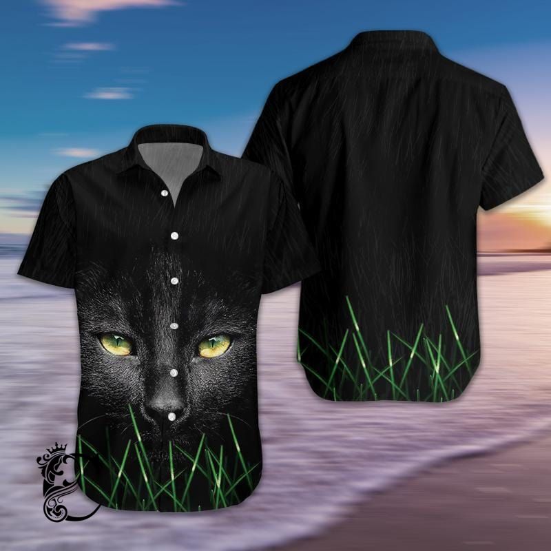 Black Cat Eye Hawaiian Aloha Shirts