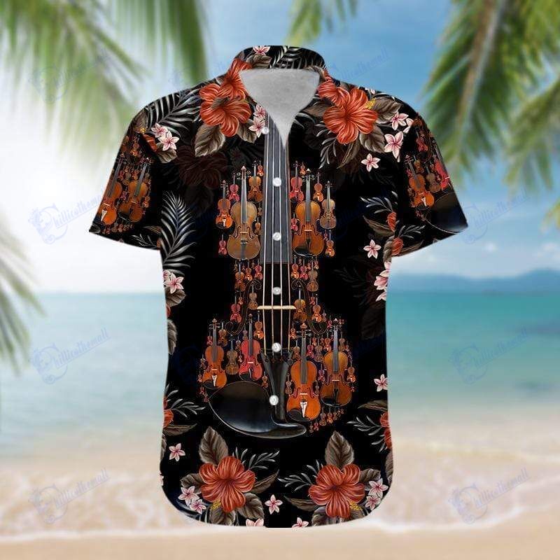 Amazing Combine Violin Hawaiian Aloha Shirts