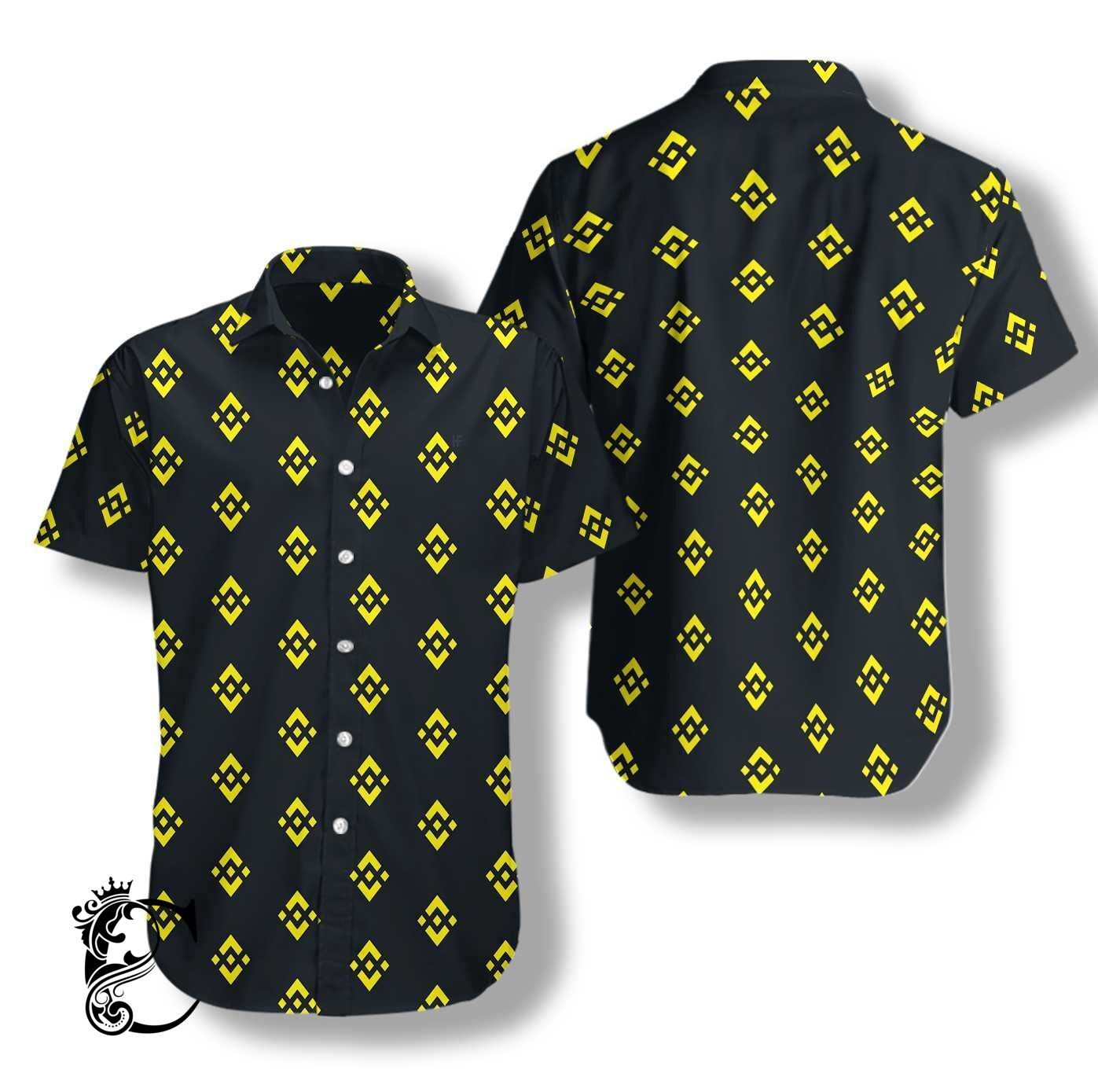 Binance Coin Pattern Hawaiian Shirt