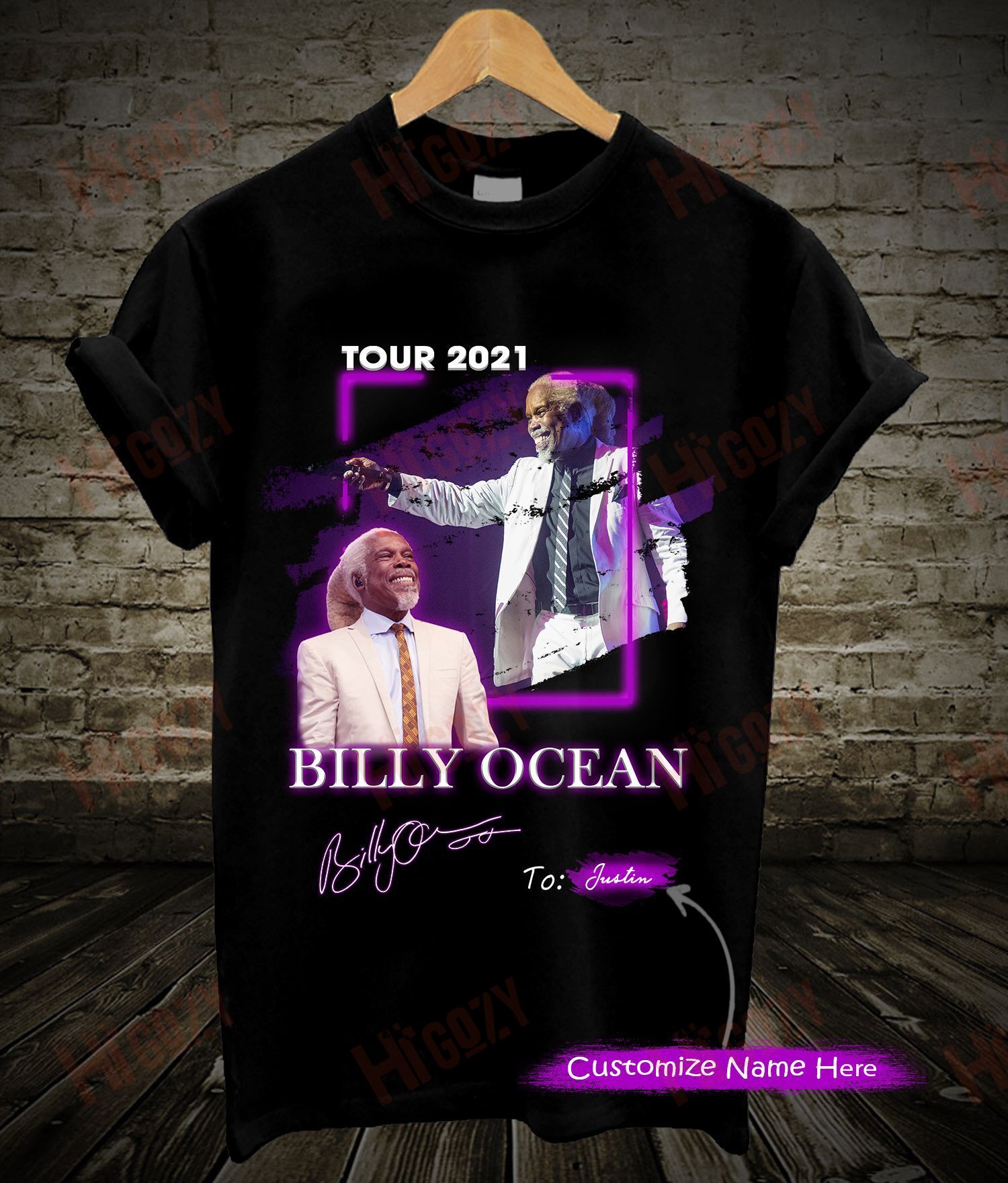 Billy Ocean Tour Shirts, T-Shirt 2D – Spnv72