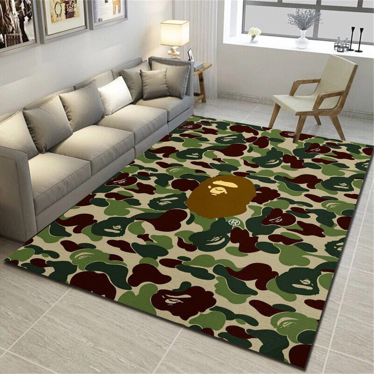 Bape Logo Area Rugs, Living Room Carpet, Home Floor Decor