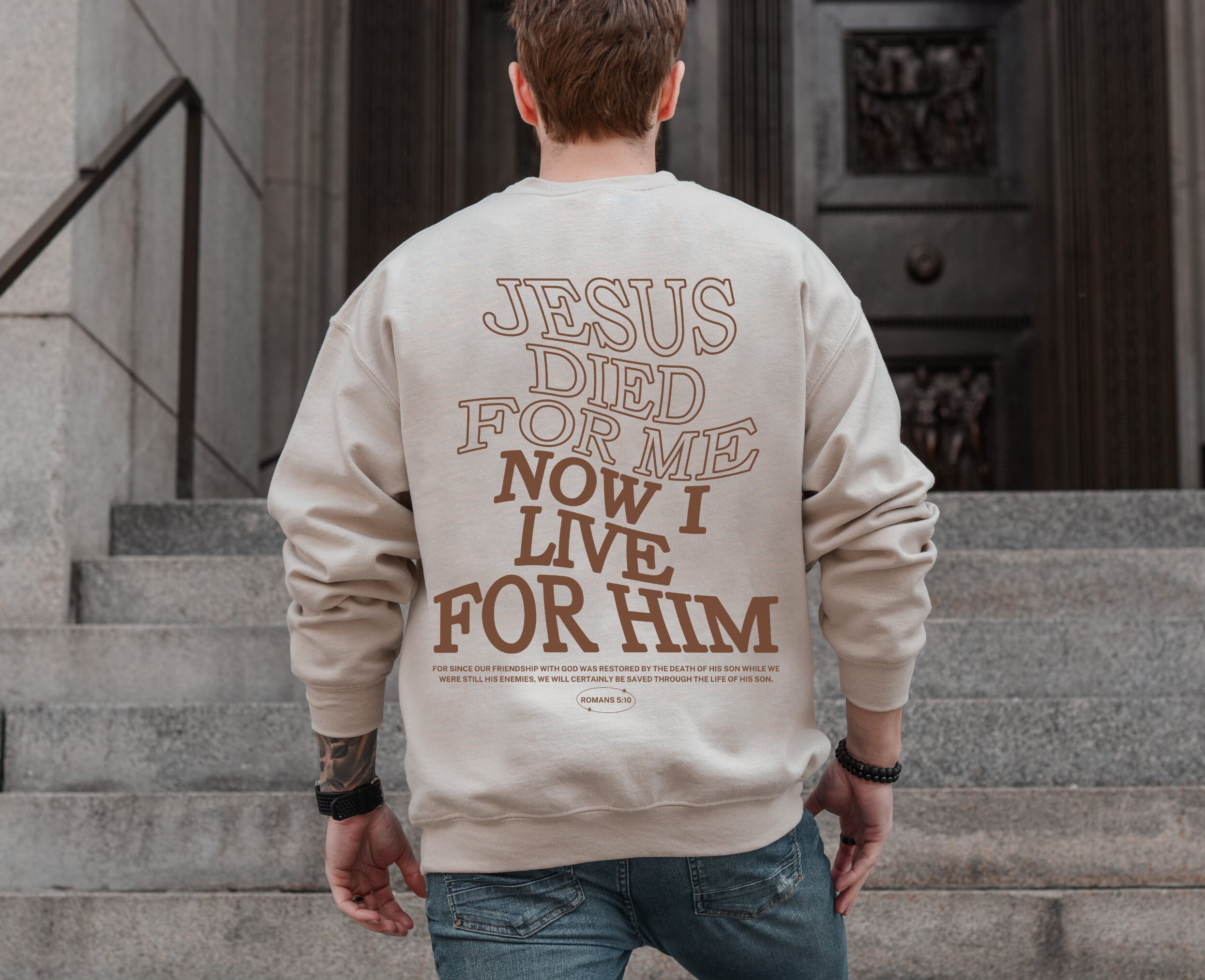 Aesthetic Jesus Crewneck Christian Apparel For Men Christian Sweatshirt Jesus Apparel Bible Verse Crewneck Church Shirt Mens Christian Gift