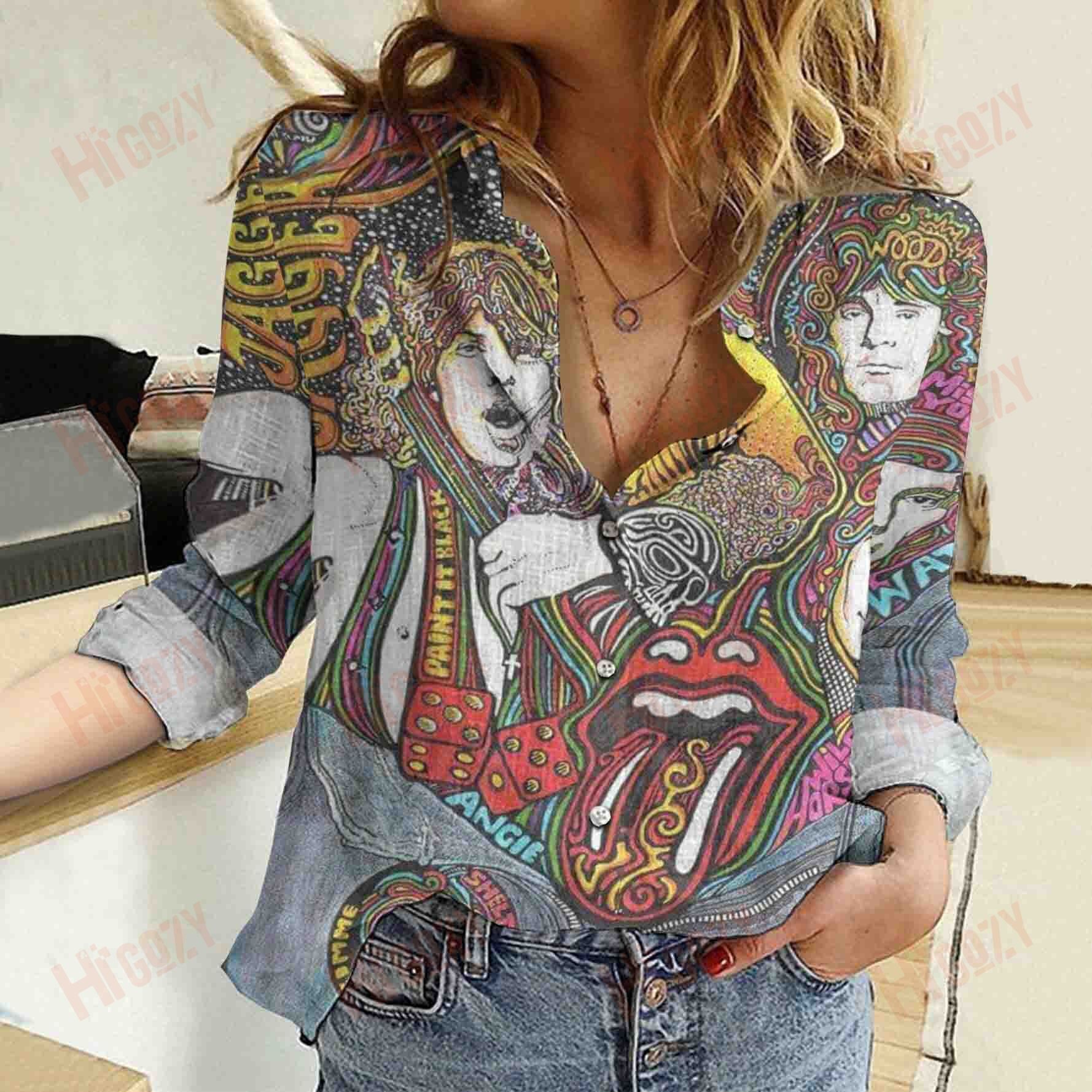 The Rolling Stones Band Shirt, The Rolling Stones Band Casual Shirt For Men For Women