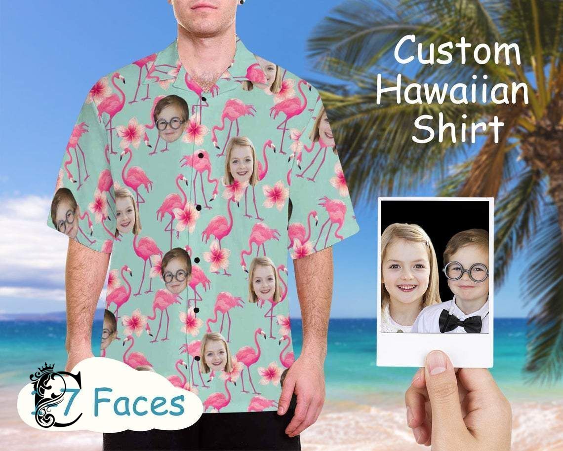 Beach Shirt Face Flamingo Unisex Hawaiian Shirts- Chillicothemall