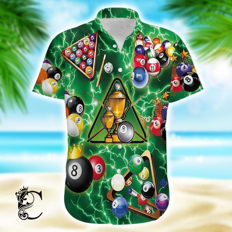 Amazing Billiard Thunder Green Unisex Hawaiian Shirts