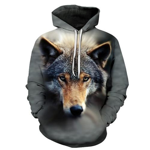 Black & Brown Wolf Hoodie