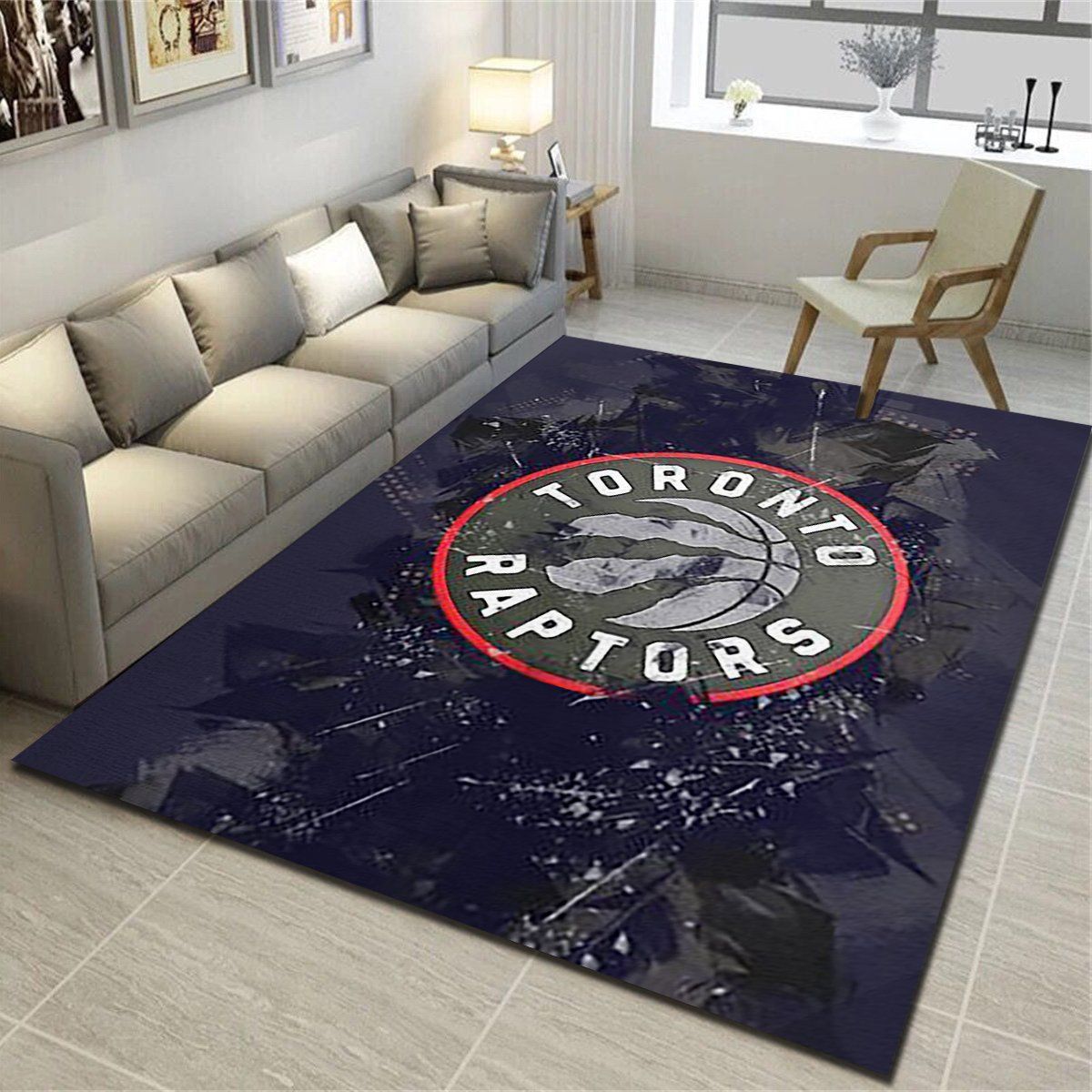 Toronto Raptors Area Rugs, Basketball Team Living Room Carpet, Man Cave Floor Mat