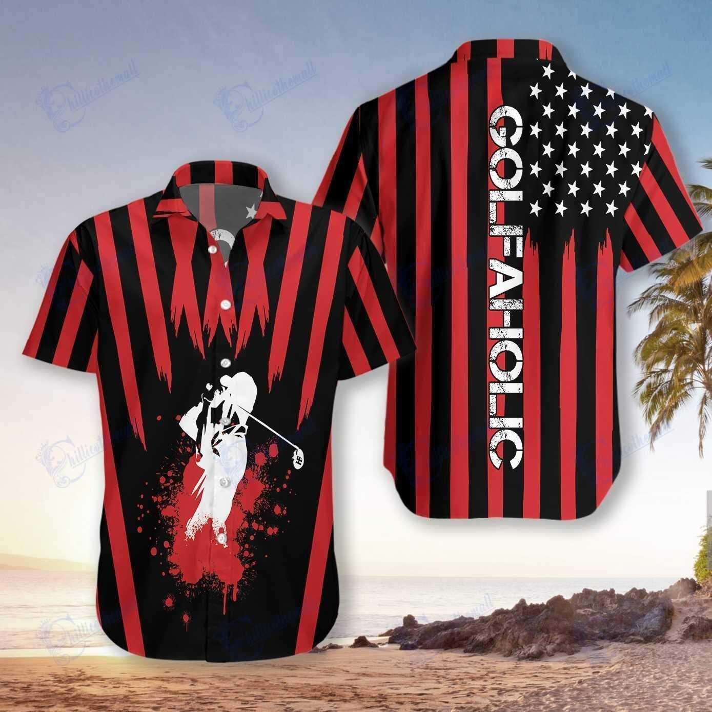 Beach Shirt Hawaiian Aloha Shirts Golfaholic- Chillicothemall