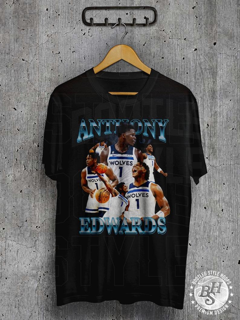 Anthony Edwards 90s bootleg shirt Anthony Edwards vintage basketball shirt gift for basketball fan gift for him Minnesota throwback t-shirt