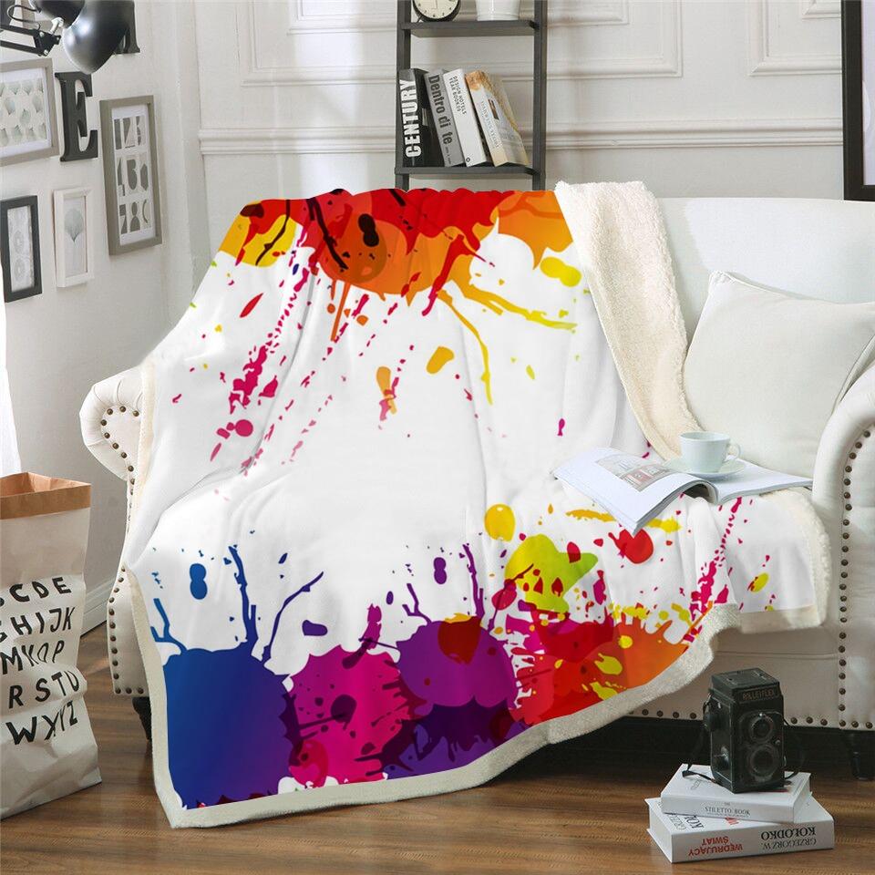 Watercolor Ink Splash Blanket Quilt