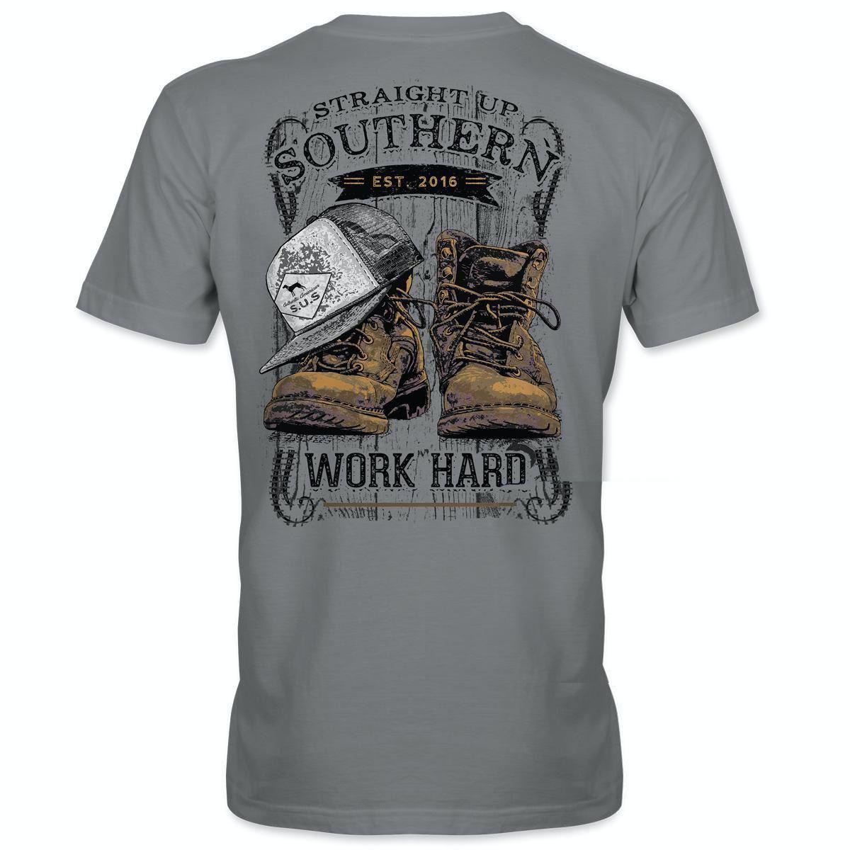 Work Hard – Vintage Work Boots and “WORK HARD” Pocket T-Shirt