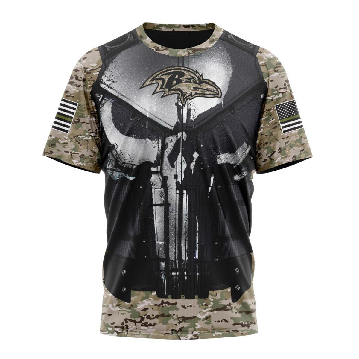 Baltimore Ravens T-Shirt Camo Custom Name & Number