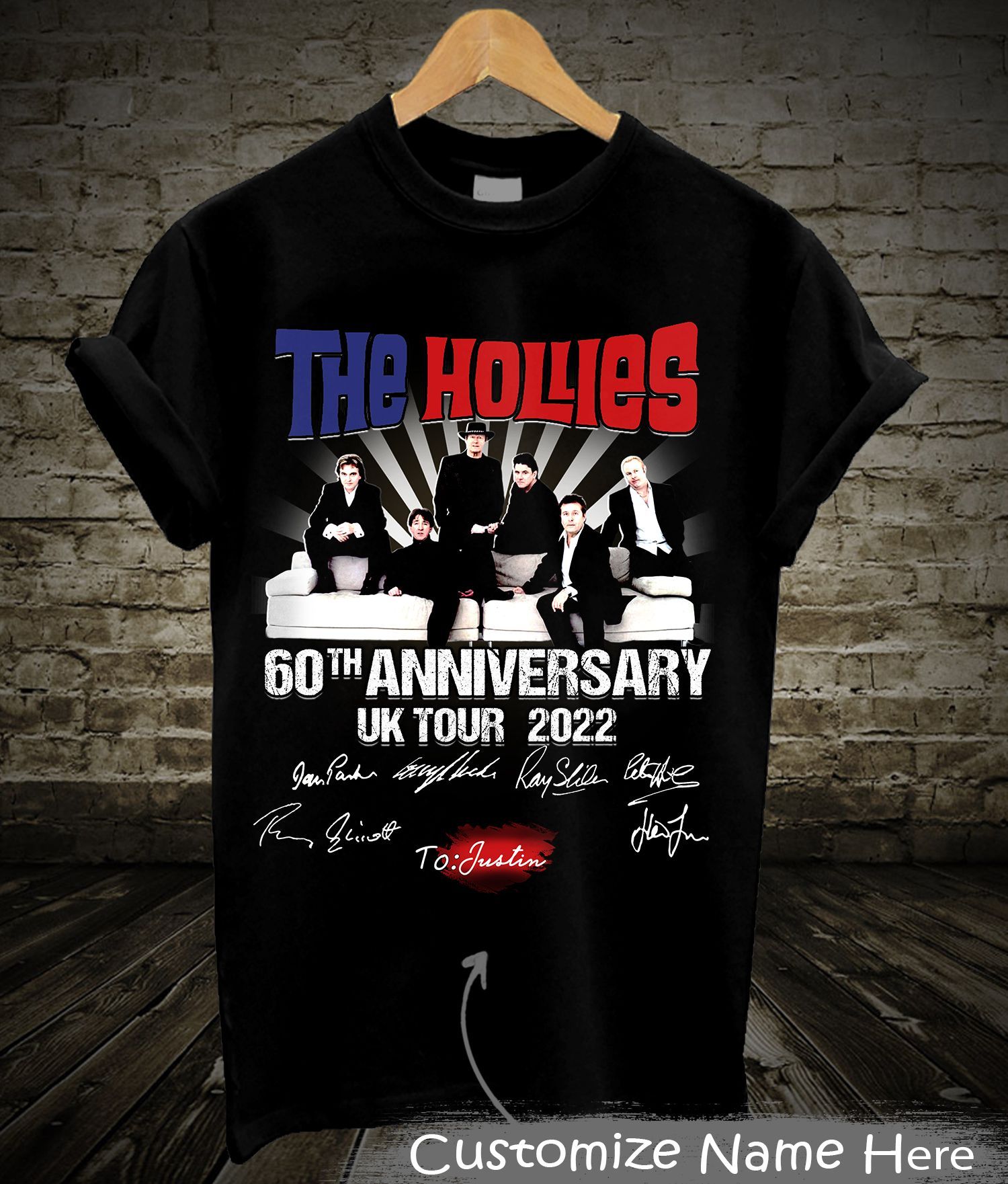 The Hollies Band Shirt, The Hollies Shirts, T-Shirt 2D