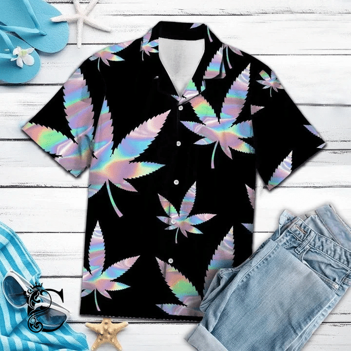 Beach Shirt Buy Hawaiian Aloha Shirts Weed Hologram- Chillicothemall