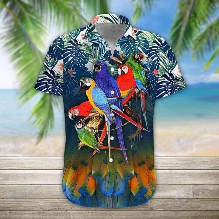 Tropical Parrtots Hawaiian Aloha Shirts