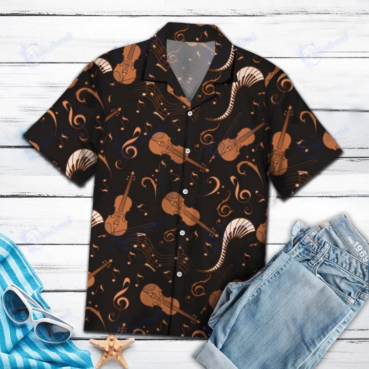 Beach Shirt Shop Violin Lover Hawaiian Aloha Shirts- Chillicothemall