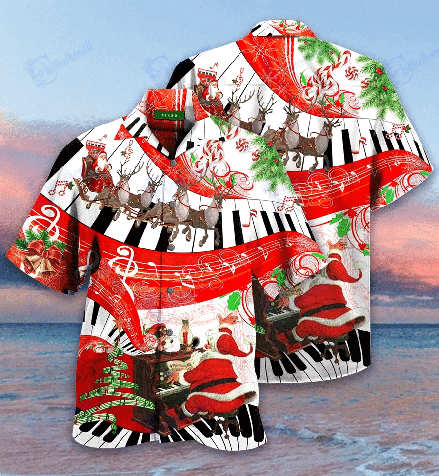 Beach Shirt Find Hawaiian Aloha Shirts Christmas Piano- Chillicothemall