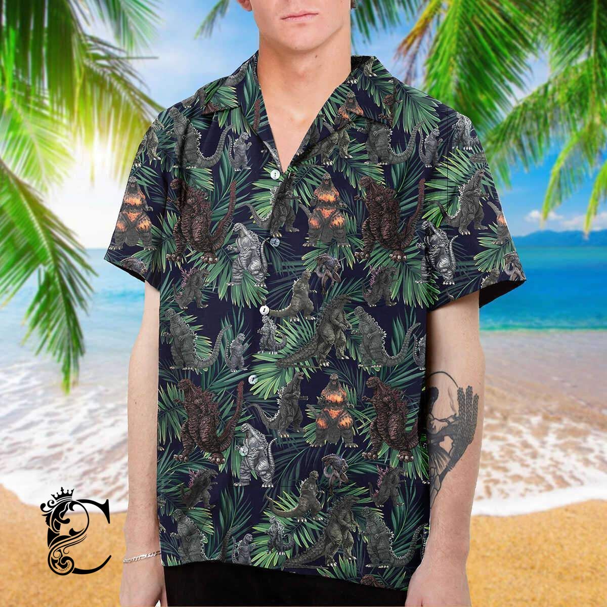 Beach Shirt Find Godzilla Hawaiian Shirt- Chillicothemall