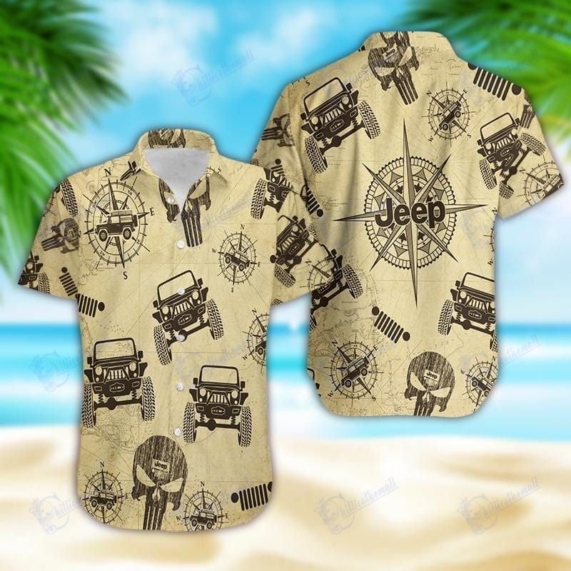 Vintage Jeep Go Everywhere Hawaiian Aloha Shirts