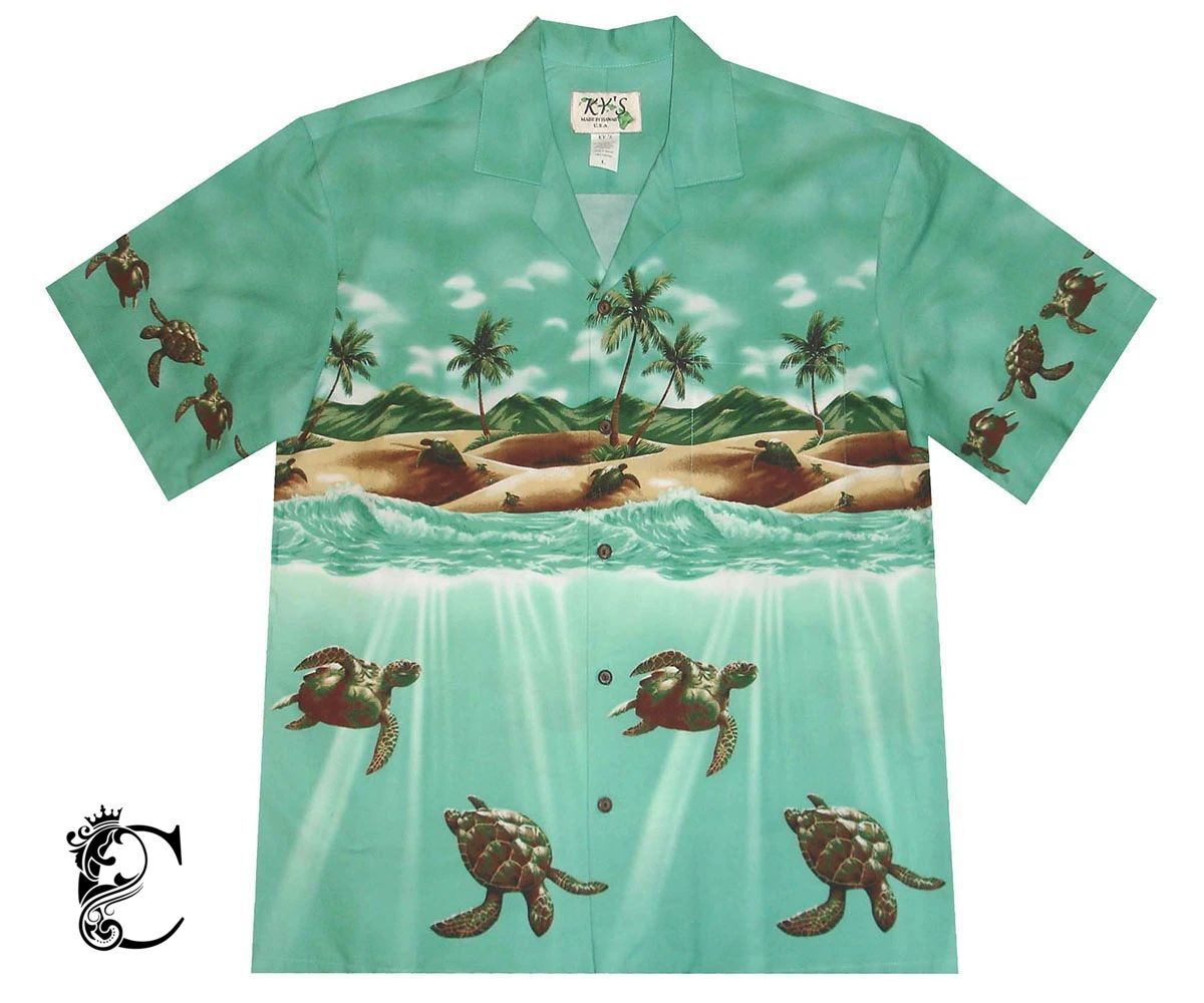 Totally Turtle Green Hawaiian Shirt