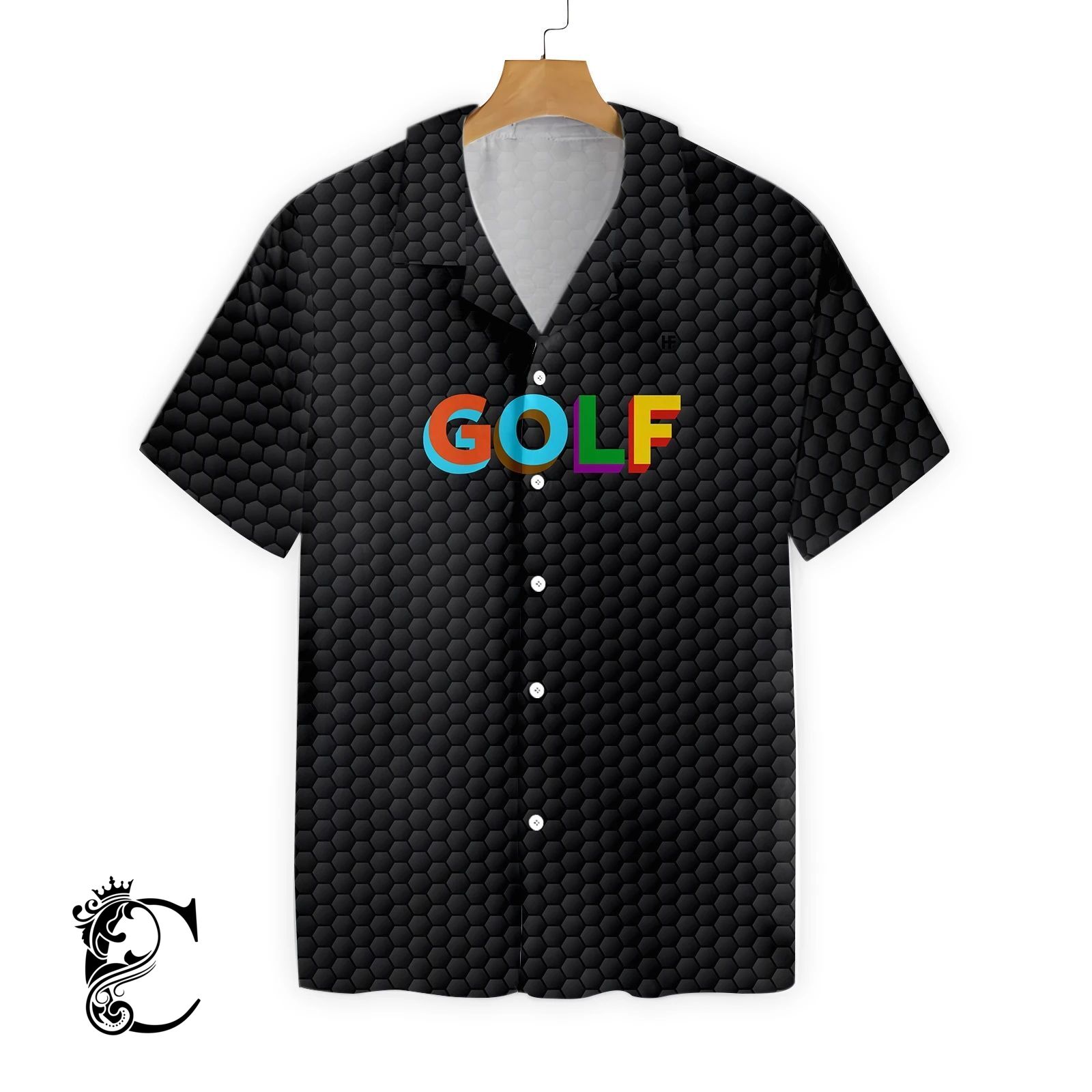 Black Golf Ball Texture Ez14 0701 Hawaiian Shirt