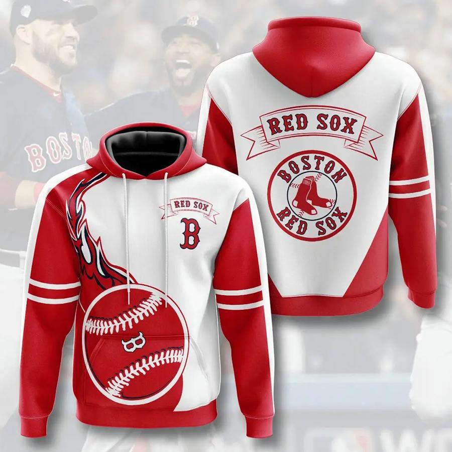 Boston Red Sox Hoodie Women’s 3D Fire Ball